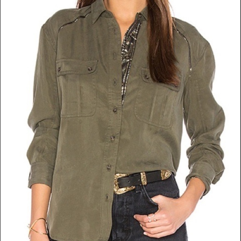 Off Campus Button Down Olive Shirt - image 3